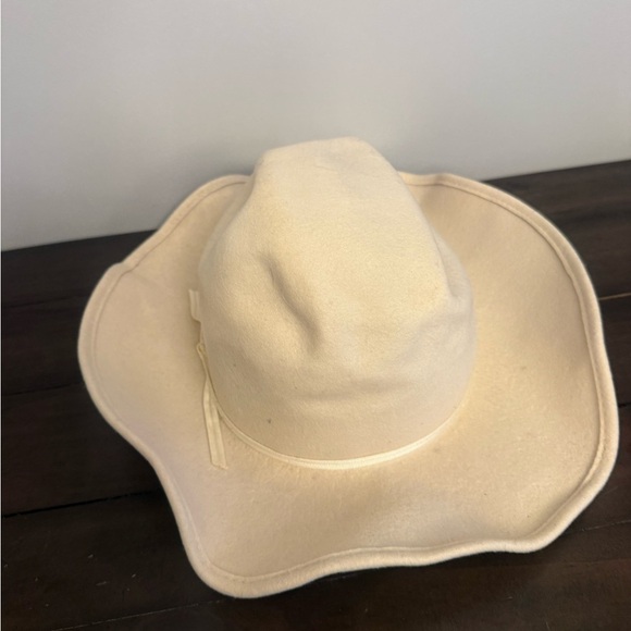Vintage Cream Felt Western Cowboy Hat Bucking Bronco main image 4